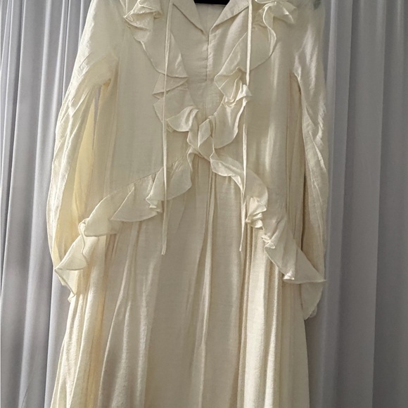 ASOS Cream Ruffle-Trim Maxi Dress - Picture 5 of 9